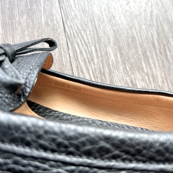 Prada Pebbled Leather Bow Driving Loafers - Black - Picture 9 of 9